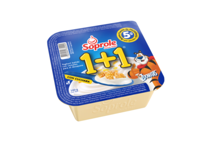 YOGURT CON CEREAL 1 + 1 SOPROLE ZUCARITA 140 GRS