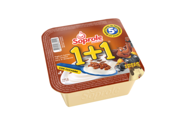 YOGURT CON CEREAL 1 + 1 SOPROLE CHOCO KRISPIS 140 GRS