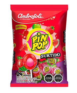 CHUPETE PIN POP SURTIDO 408 GR