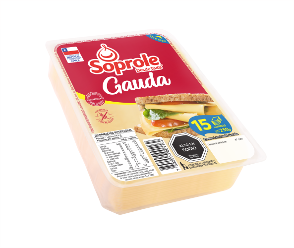 QUESO GAUDA LAMINADO SOPROLE 250 GRS