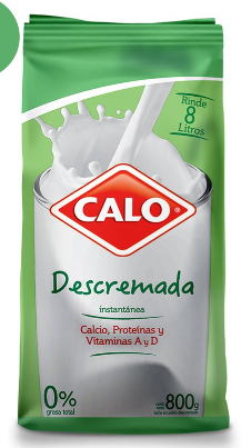 LECHE EN POLVO CALO DESCREMADA 0% 800 GRS