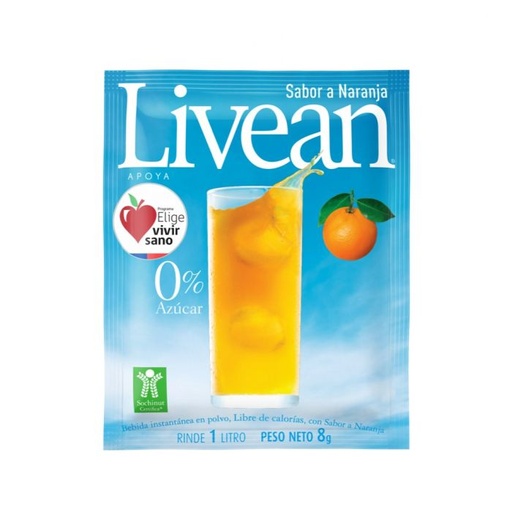 JUGO POLVO LIVEAN NARANJA 7 GRS