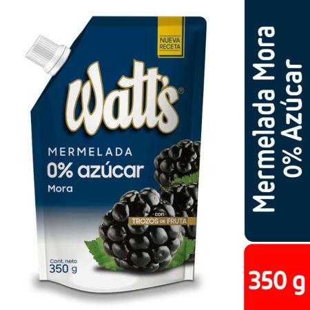 MERMELADA WATTS SIN AZUCAR MORA 350 GRS