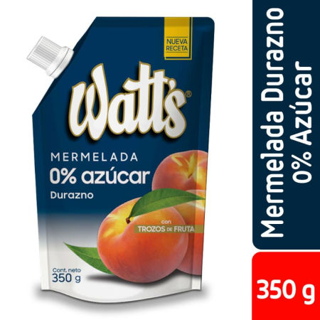 MERMELADA WATTS SIN AZUCAR DURAZNO 350 GRS