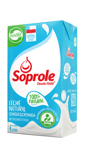 LECHE LIQUIDA SEMIDESCREMADA SOPROLE 1 LT