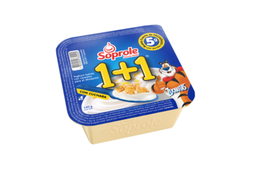 YOGURT CON CEREAL 1 + 1 SOPROLE ZUCARITA 140 GRS