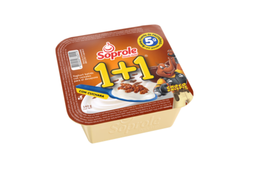 YOGURT CON CEREAL 1 + 1 SOPROLE CHOCO KRISPIS 140 GRS