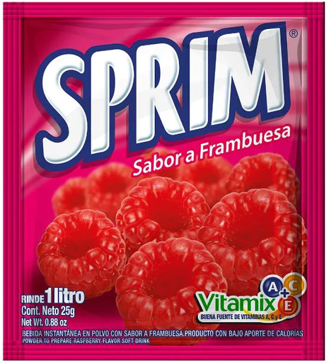 JUGO POLVO SPRIM FRAMBUESA 25 GRS