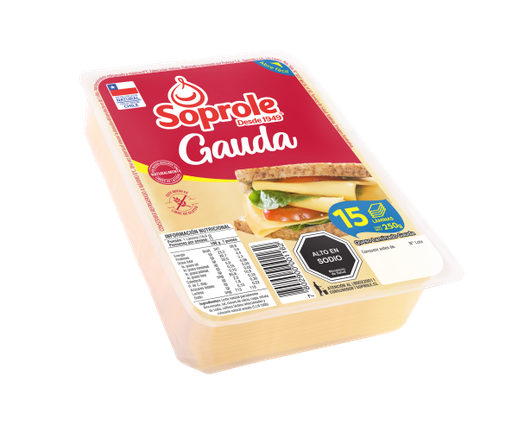 QUESO GAUDA LAMINADO SOPROLE 250 GRS